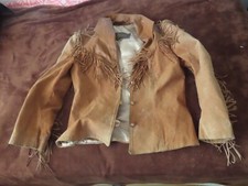 Vintage Leather And Suede Fringe Jacket Tailored By David James 13/14