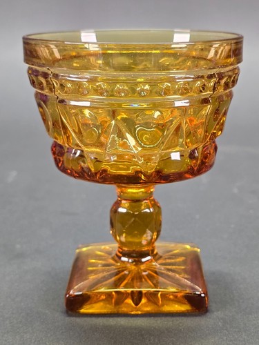 Indiana Glass Co. Amber Carnival Glass Park Lane Sherbet Cups (7) - Picture 5 of 15