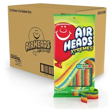 Airheads Xtremes Belts Sour Candy Rainbow Berry Non-Melting 4.5 Oz. (CASE OF 12)