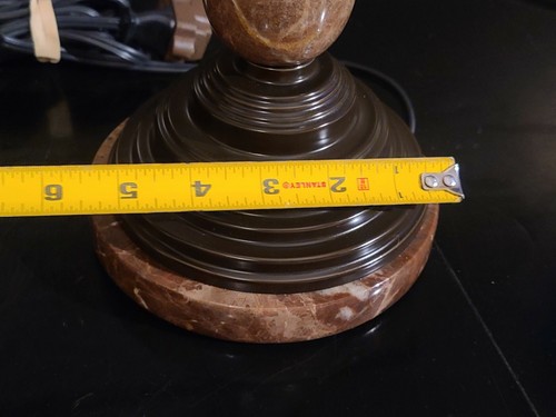 Vintage Adjustable Arm Piano Bankers Desk Lamp Light Marble W/ NEW & Spare Bulb - Picture 3 of 12