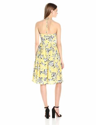 BB Dakota Women's Joss Crepe Lily Floral Printed Midi Dress Yellow Size 2 |  eBay