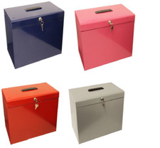 A4 Metal File Filing Box Storage Lockable 5 Suspension Files Tidy File Box