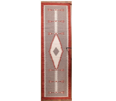 Southwestern Navajo Kilim Area Rug Runner Native American Tribal Wool 2.6x10 ft