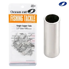 OCEAN CAT Single Barrel Copper Crimp Sleeves Fishing Leader Connector Tackle 