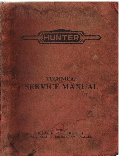SINGER SM1500 HUNTER SALOON (1948-54) ORIGINAL FACTORY SERVICE MANUAL ...