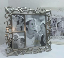 Fetco Decor Metal Collage Photo Frame-Friends Holds 3 Pictures