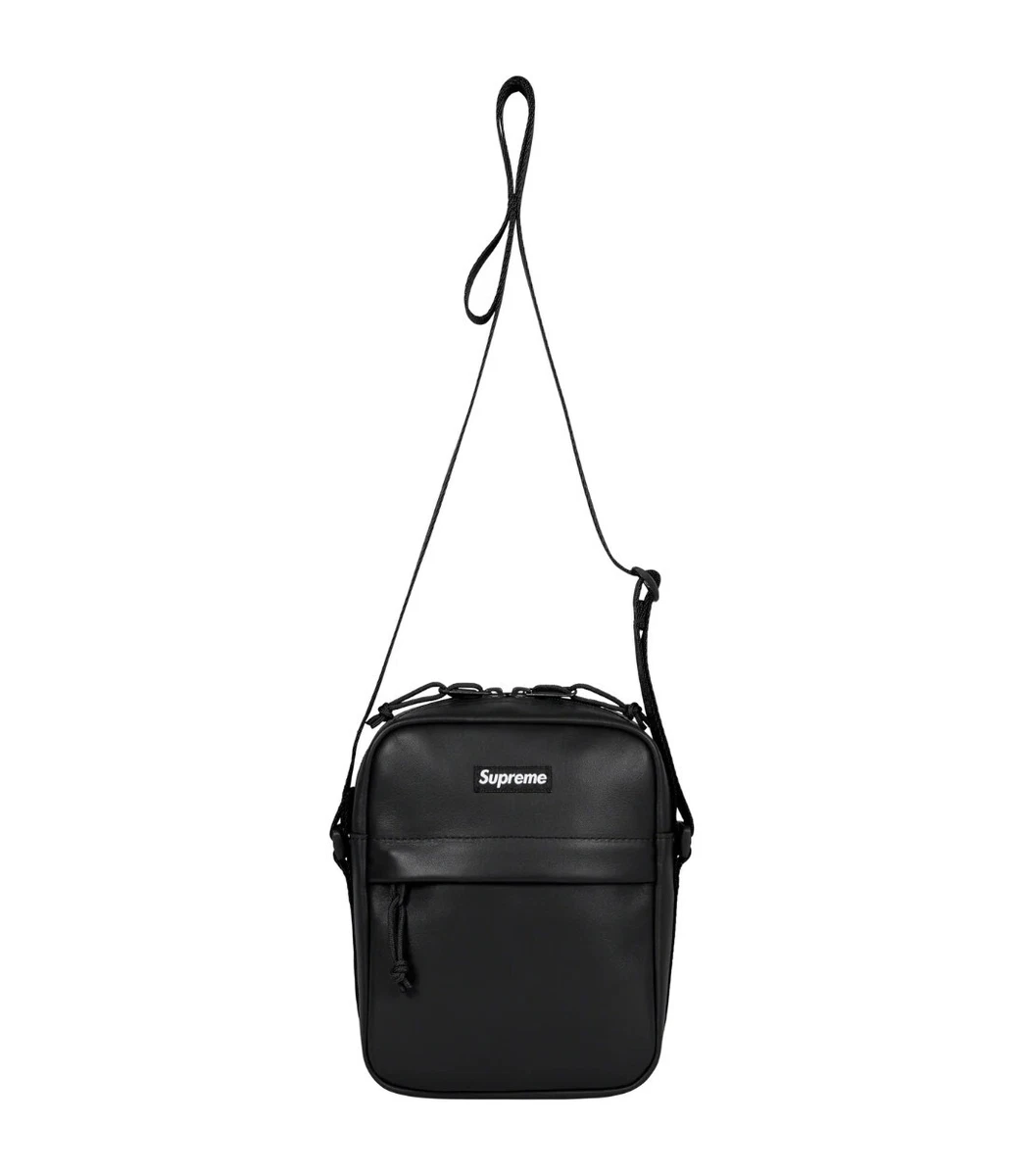 Supreme LEATHER Shoulder Bag Black FW23 Sling Pack Crossbody