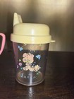 2 Vintage Baby Pink Yellow Plastic Toddler Sippy Cups — photo 7