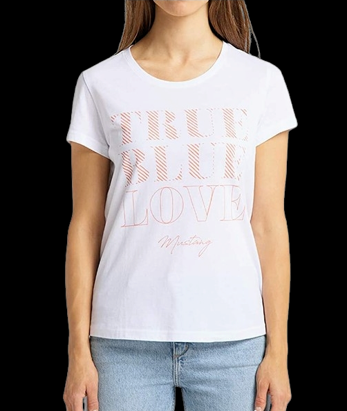 True TShirt Print Blue Alina C Cotton online White eBay Mustang for Love | sale Ladies SzL