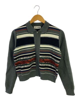 トップス TTT_MSW Border Knit Cardigan(Black) TTT MSW Border Knit Cardigan M size トップス