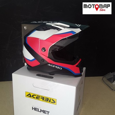 Casco Acerbis Reactive Graffix Vtr Rosso Bianco Maxi Enduro Adventure  Tourer | eBay