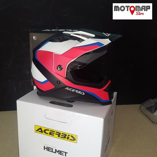 Casco Acerbis Reactive Graffix Vtr Rosso Bianco Maxi Enduro Adventure  Tourer | eBay