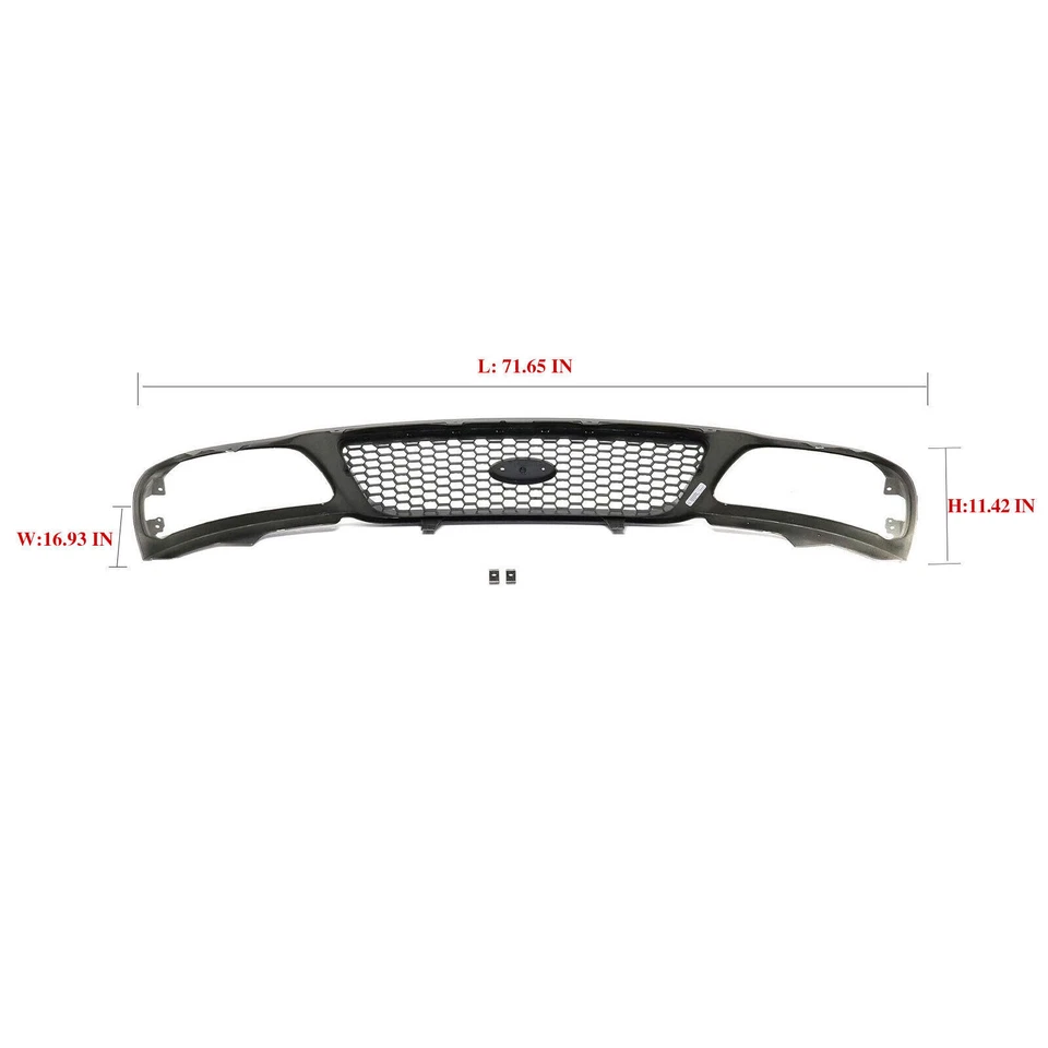 New Primed Honeycomb Grille Insert Fit For 1999-2004 Ford F-150 1999 F-250 Foto 2 de 4