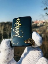 Zippo Angel Baby Wings Black Brass Customized Engraved Lighter in 3D Style