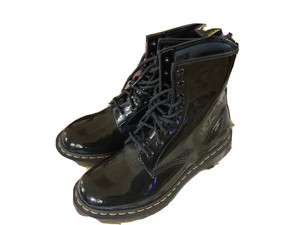 ladies black patent dr marten boots
