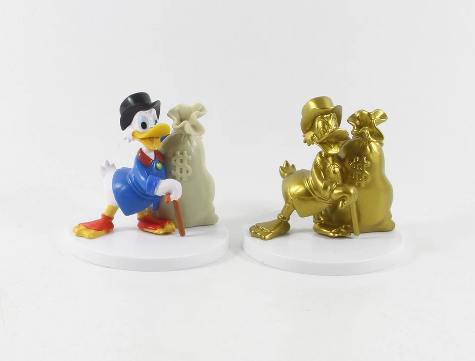 Dagobert Duck / uncle Scrooge === 2 x Walt Disney Sockel Figur ca 7 cm - Bild 1 von 1