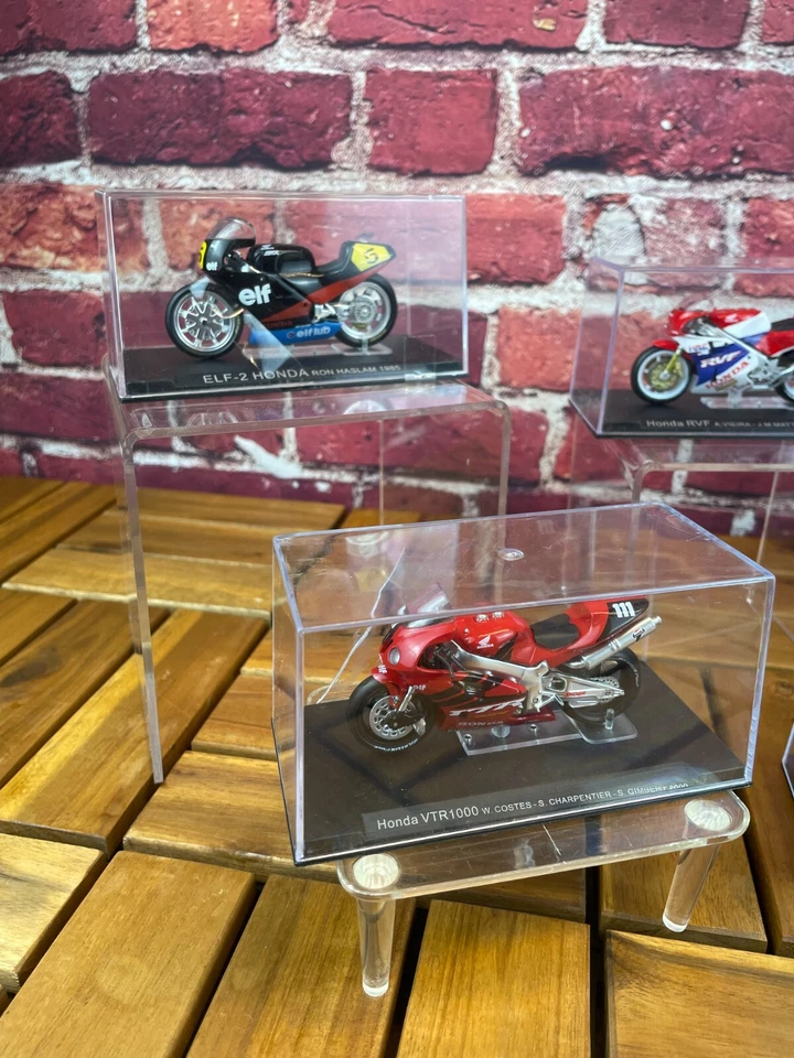 NEW Pre-Owned Lot of 7 Die-Cast MOTORCYCLE MODELS 6 HONDA & 1 KAWASAKI 1/24 Nice - Image 3 of 4