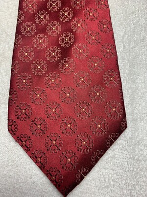 SEAN JOHN MENS TIE RED WITH GOLD 4 X 60