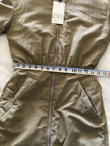 Abito donna corto con zip Zara taglia small vita bassa verde oliva nuovo con etichetta grunge - Foto 7 di 18