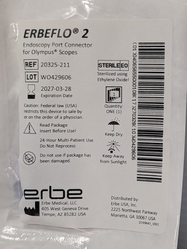Lot of 8: Erbeflo 2 Model 20325-211 Endoscopy Port Connectors for ...