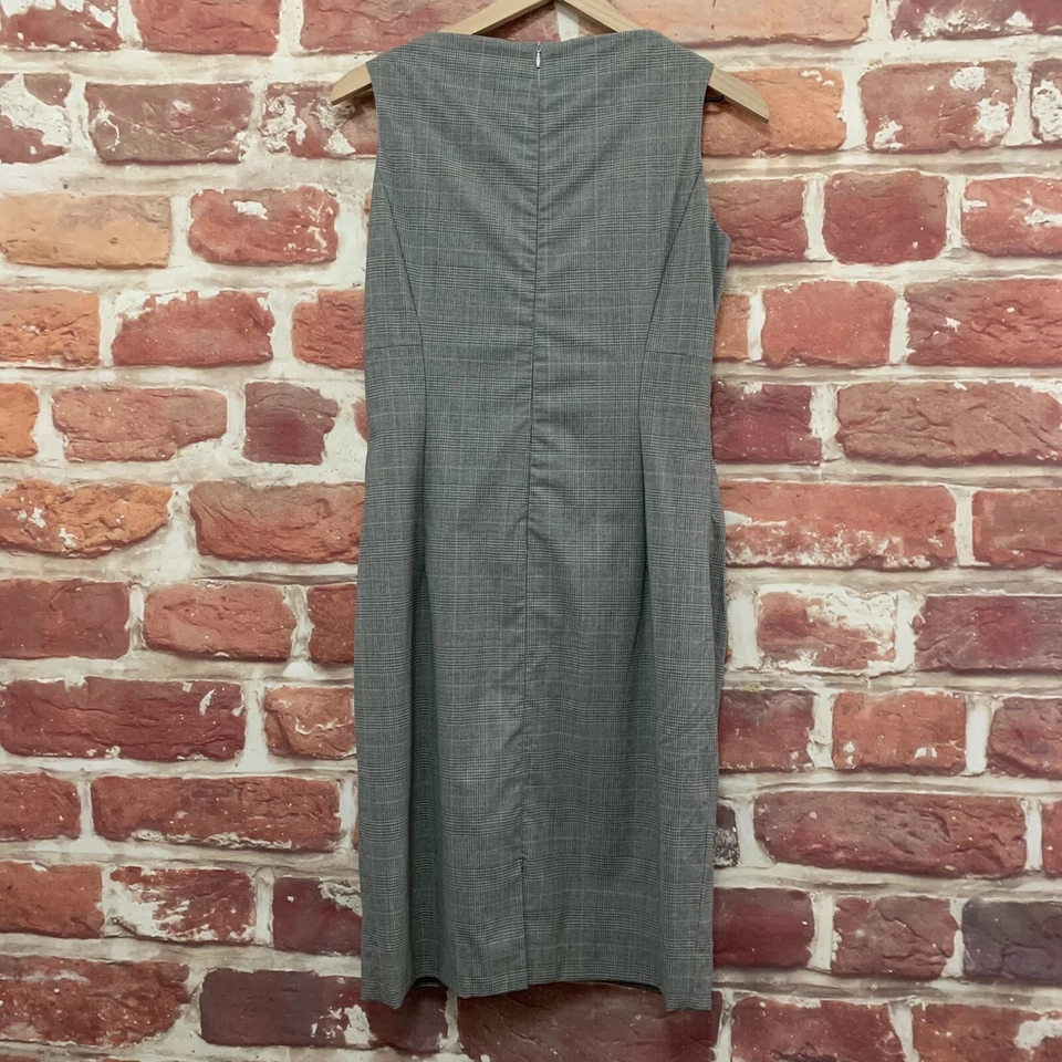 Vestido Michael Kors Italia Mujer 12 Gris Púrpura Mezcla Lana Cuadros Informal Carrera Foto 3 de 4