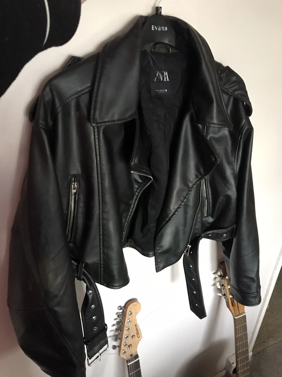 Black Faux Leather Jacket 22 eBay