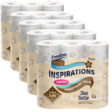 45 Rolls Phoenix / Freedom Inspirations Quilted Shea Butter 3 Ply Toilet Paper