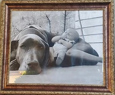 29 x 35" Beautiful Pencil and Charcoal on Canvas painting Title The service...