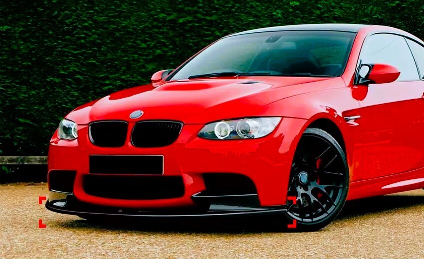 Gloss Black Front Spoiler Lip + Side Cover For BMW E90 E91