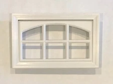 Garage Window Kit w/ Cascade White Insert & Frame 2" Thick Steel Back Doors