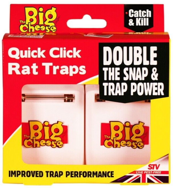 The Big Cheese STV150 Quick Click Reusable Baited Rat Traps - Pack of 2