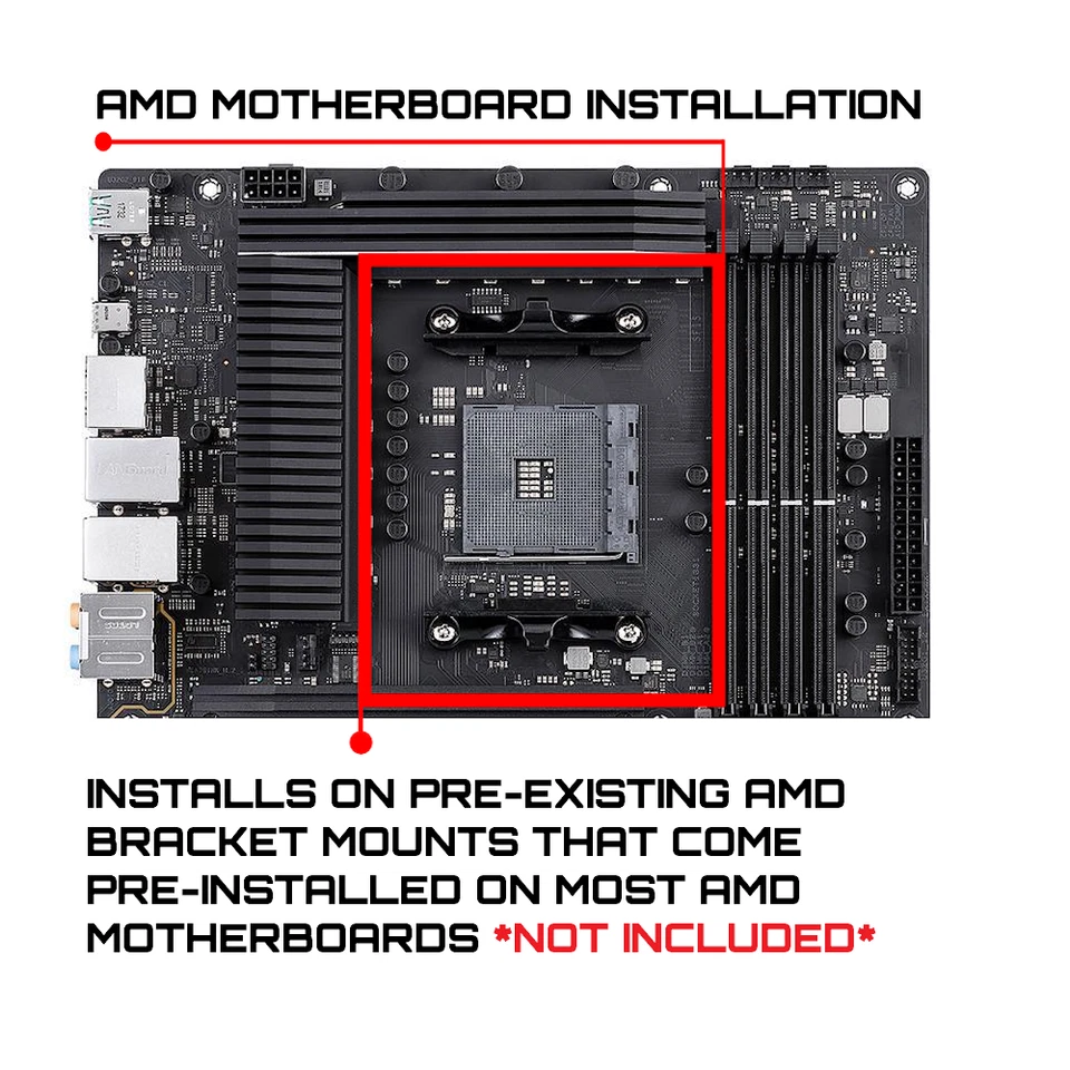 AMD Wraith Prism RGB LED Socket AM5 AM4 4-Pin PWM CPU Cooler - Image 4 of 4