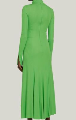 $1290 Victoria Beckham Womens Green Twist-Front Cutout High-Neck Dress Size  8 | eBay