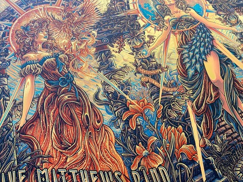 Luke Martin Dave Matthews Band Gorge Amphitheatre Uncut Gold Foil #/10 Art Print - Picture 3 of 13