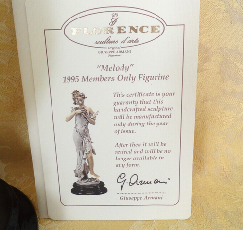 Giuseppe Armani Italy Status Figurine - 0656C MELODY - 1995 W/Box & Cert - Picture 2 of 15