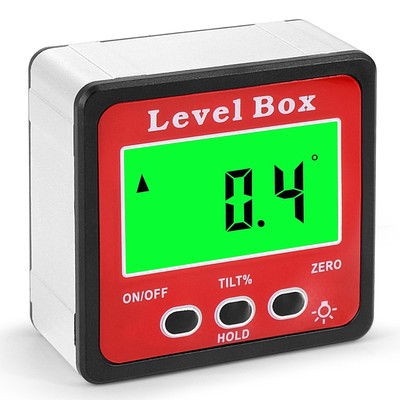 Digital Angle Finder Level Gauge Measuring Tools Magnetic Protractor Box Bevel