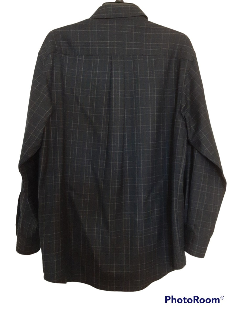 Pendleton Zephyr Mens M Wool Button Front Long Sleeve Plaid