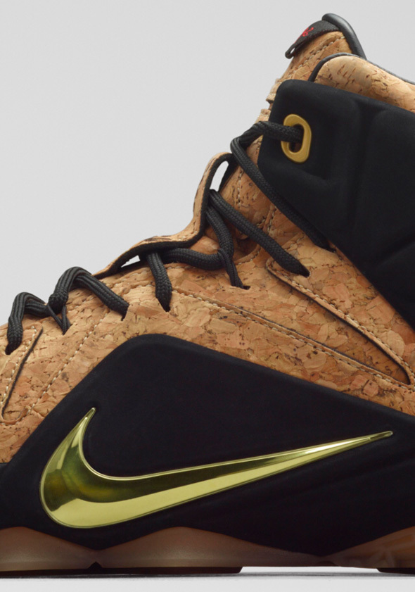 Nike MEN'S LEBRON XII EXT CORK Natural/Black/Metallic Gold SIZE