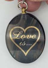 Smoky Acrylic Oval Love Is One Sided Keychain Keyring Gold Printing