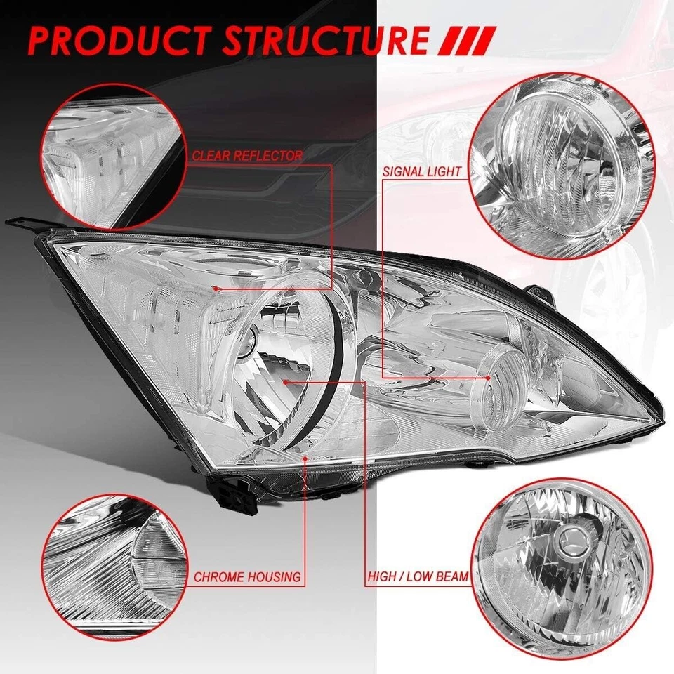 FAROS CROMADOS para Honda CR-V CRV 2007 2008 2009 2010 2011 DIESTRO+DERECHO Foto 2 de 4