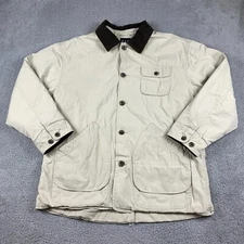 GAP Jacket Mens XL Cream Quilted Lined Barn Chore Corduroy Collar Coat