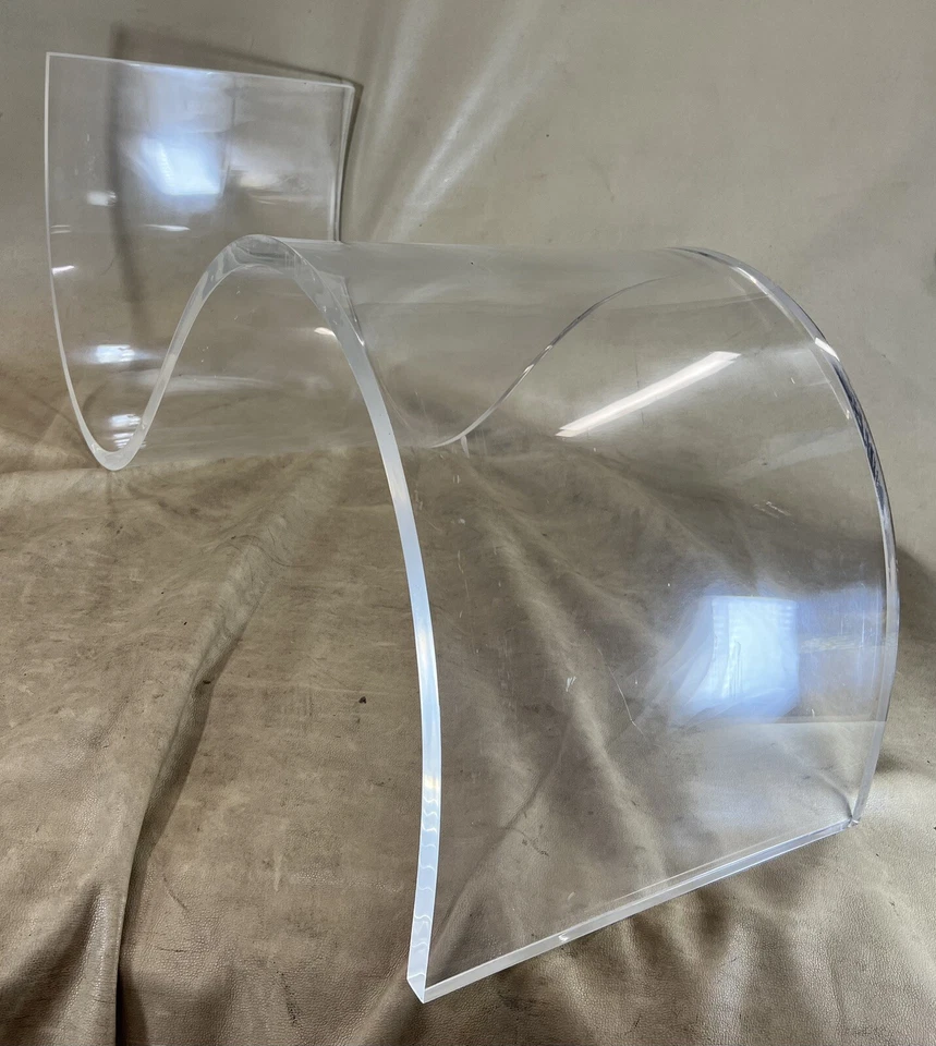 ¿Charles Hollis vintage? "Mesa de centro Lucite 37"" base S diseño onda serpiente MCM Foto 3 de 4