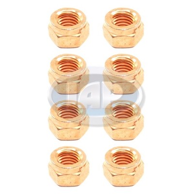 VW BUG GHIA BUS EXHAUST LOCK NUT KIT SET OF 8 (8 PACK) 8 X 1.25 MADE IN GERMANY