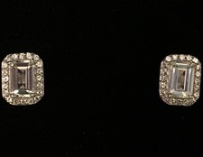 BRAND NEW *BRILLIANT* Kay Jewelers Sterling Silver White Sapphire Earrings