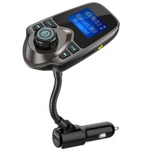 Bluetooth Car FM Transmitter Audio Adapter Receiver Wireless Handsfree Brown