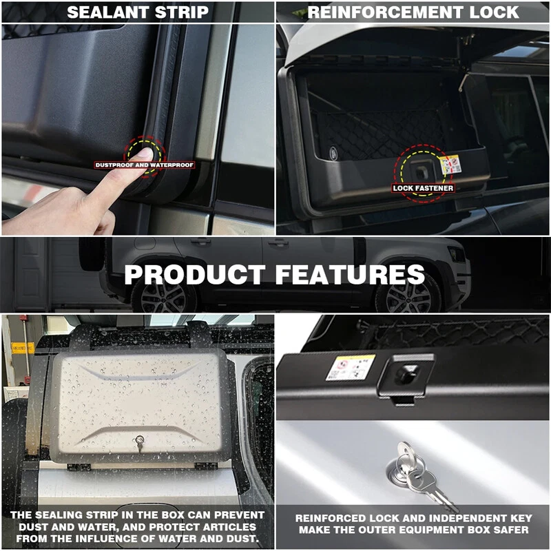 Side Storage Luggage Box Rack Tool Box for Land Rover Defender 90 110 130 L663 . - Image 2 of 4