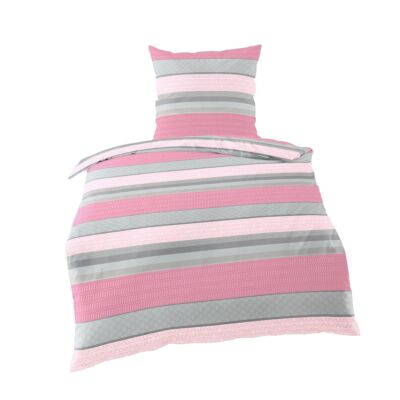 Bierbaum Microfaser Velours - Fleece Winter Bettwäsche 2 tlg. 135x200cm Pink