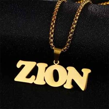 Stainless Steel Custom Name Necklace Big Pendant Customized Personalized Chains