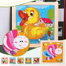 Nine Piece Wooden Puzzle Cartoon Animal Car Wooden Puzzle Children's Early