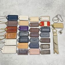 Coach Vintage Hangtag Charm Lot of 30 Leather Metal Keychain Y2K Tag Japan